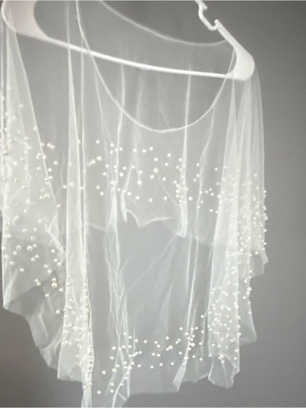 & Other Stories White Beaded Sheer Scarf